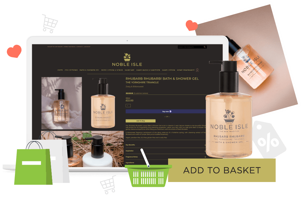 eCommerce website design graphic representation