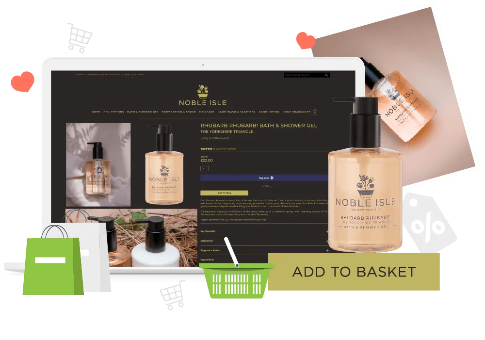 eCommerce website design graphic representation